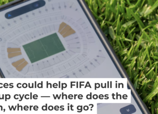 FIFA’s secondary ticket market can be seen on a smartphone screen. Maximilian Haupt / picture alliance via Getty Images